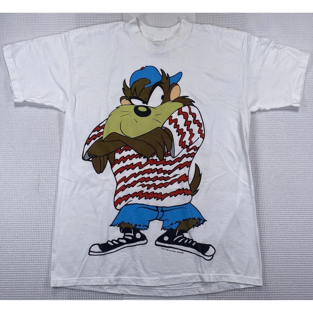 Vintage Taz Tasmanian Devil Big Graphic T-Shirt Men's Large Wild Oats 1993‎